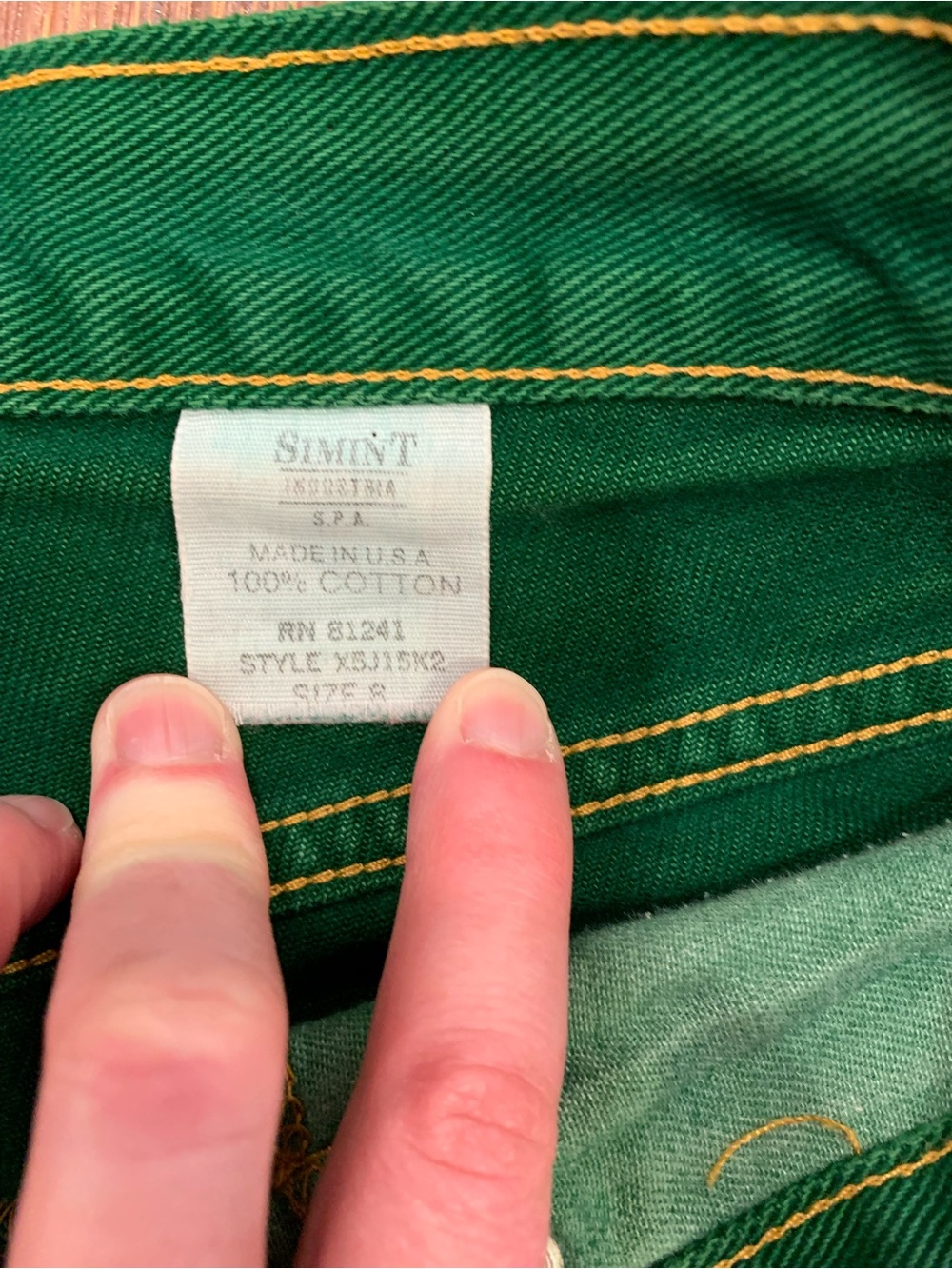 VTG Green Armani Jeans Women’s Size 8 Retro 1980s 1990s Made in USA 100% Cotton - Picture 6 of 14